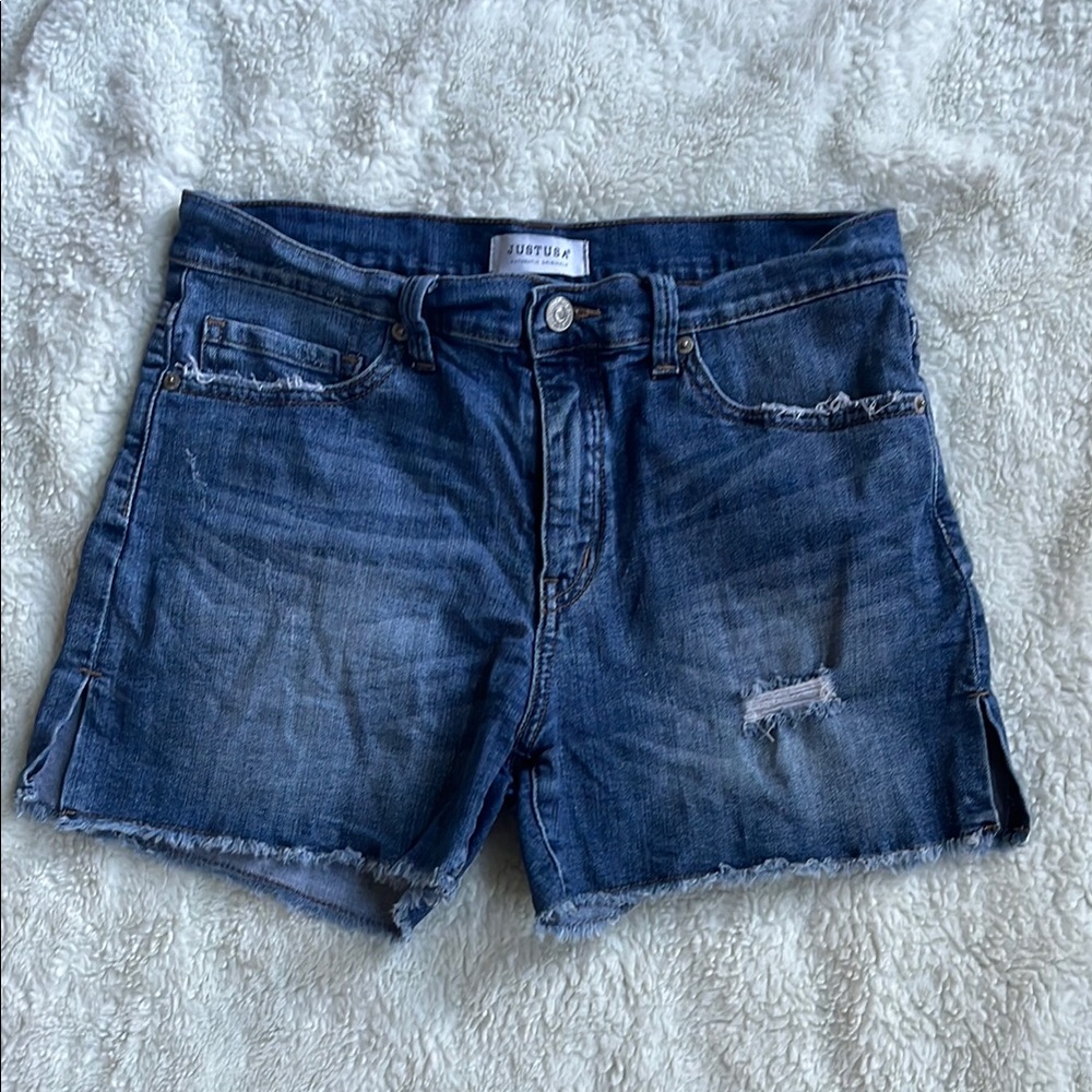 Just USA Blue Jean Shorts Distressed Cut-Off Style